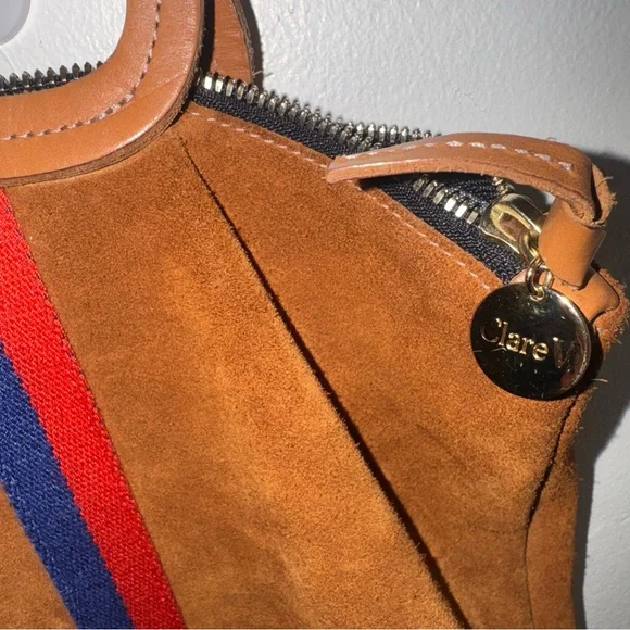 Clare V Marcelle Suede Backpack with Stripes